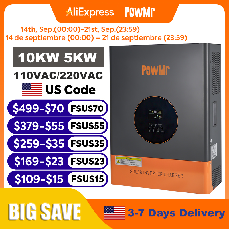 Drone Solar Charger - PowMr Inverter Bifase 10KW 5KW 48V